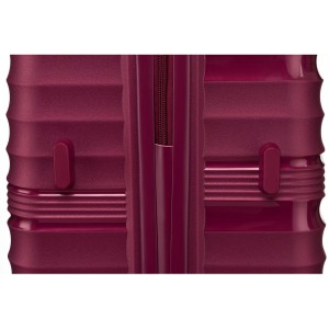 Średnia walizka na kółkach burgundowa z zamkiem szyfrowym i teleskopową rączką - Peterson