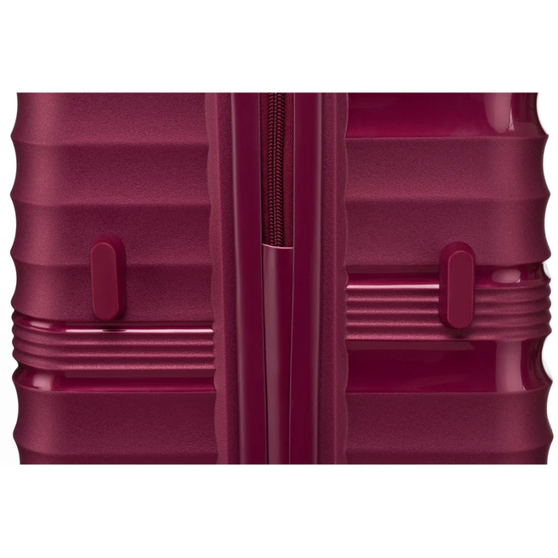 Średnia walizka na kółkach burgundowa z zamkiem szyfrowym i teleskopową rączką - Peterson