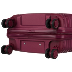 Średnia walizka na kółkach burgundowa z zamkiem szyfrowym i teleskopową rączką - Peterson