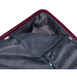 Średnia walizka na kółkach burgundowa z zamkiem szyfrowym i teleskopową rączką - Peterson