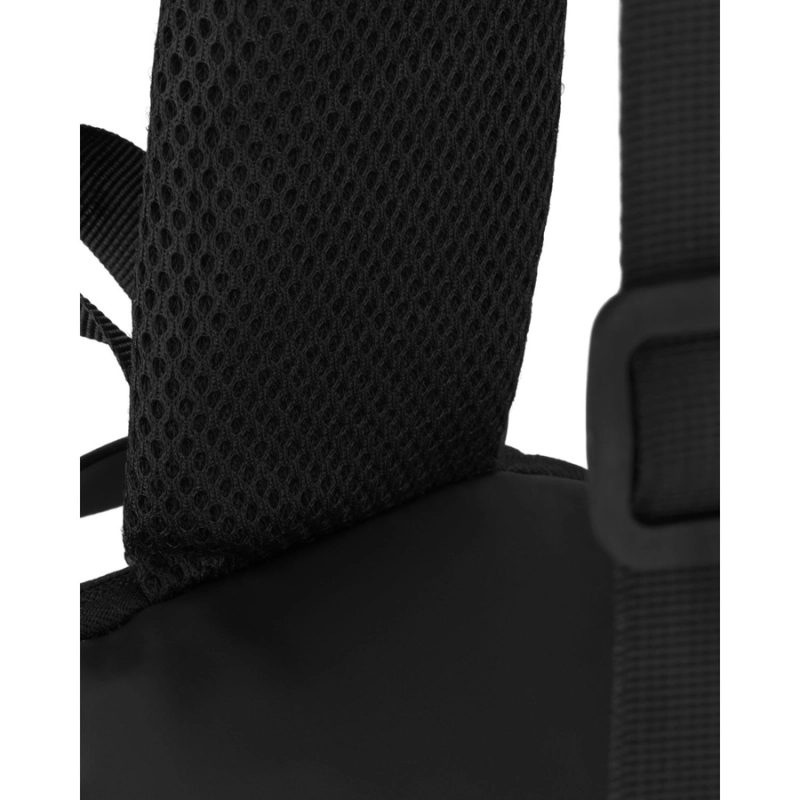 Czarna saszetka męska na ramię wykonana ze skóry ekologicznej - Rovicky