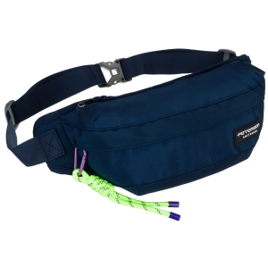 Granatowa, sportowa i pojemna saszetka z poliestru ze stylowym karabińczykiem - Peterson