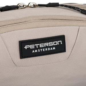 Praktyczna, jasnoszara saszetka sportowa z poliestru zawieszona na regulowanym pasku - Peterson