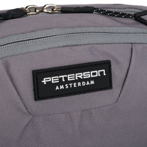 Praktyczna saszetka sportowa z poliestru w ciemnoszarym kolorze, zamykana suwakiem - Peterson