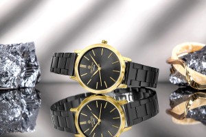 Zegarek Damski Giewont Sapphire Złoto Czarny GW2360-B4