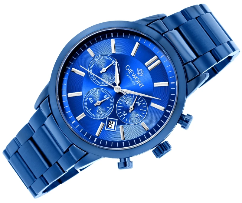 Zegarek Męski Giewont Chronograph Sapphire Niebieski GW8510-B4