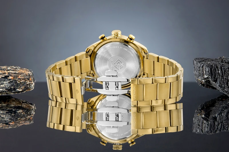 Zegarek Męski Giewont Chronograph Sapphire Złoto Czarny GW9580-B4