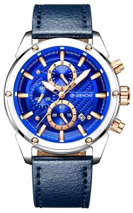Zegarek Męski Giewont Chronograph Sapphire Srebrno Niebieski GW8810-A2