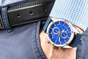 Zegarek Męski Giewont Chronograph Sapphire Srebrno Niebieski GW8810-A2