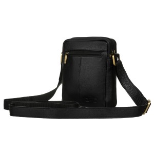 Listonoszka męska na ramię w czarnym kolorze zamykana na suwak i zawieszona na regulowanym pasku - Peterson