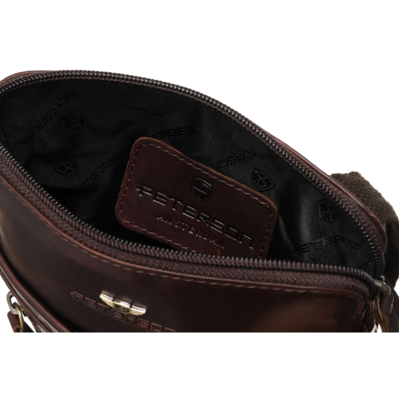 saszetka męska Peterson brązowa do miasta i pracy