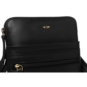 torba męska crossbody czarna Peterson skórzana kompaktowa