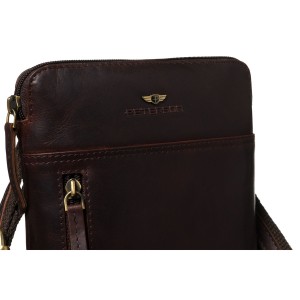 torba męska na ramię brązowa skórzana Peterson mała