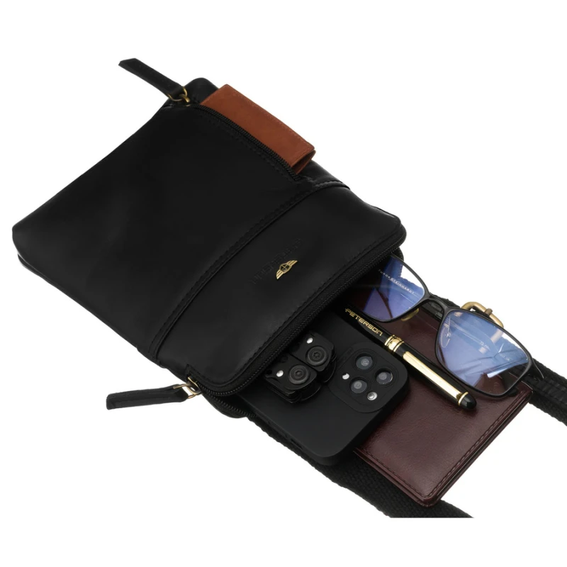 torba crossbody męska skórzana brązowa Peterson