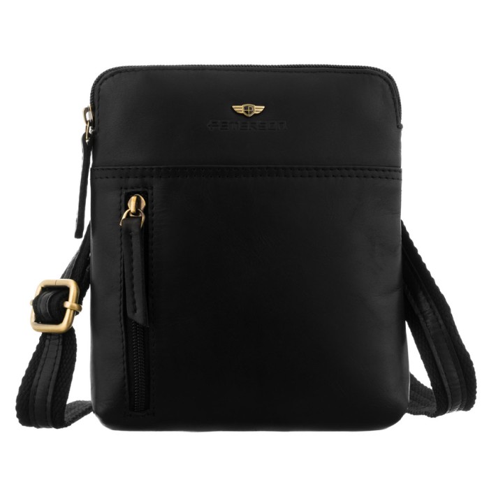 saszetka męska skóra naturalna czarna Peterson crossbody