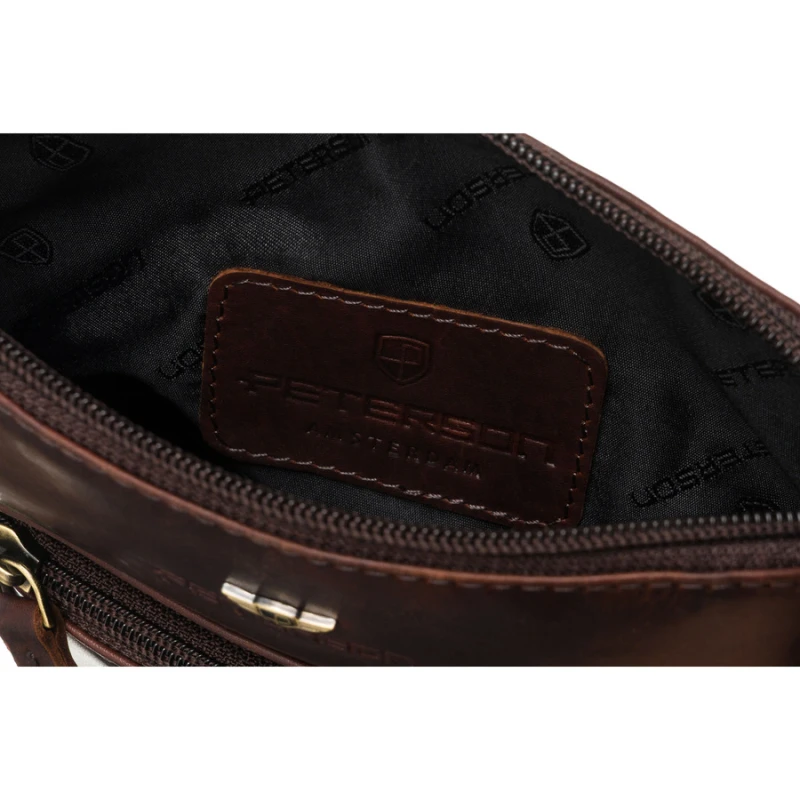 torba crossbody męska skórzana Peterson brązowa