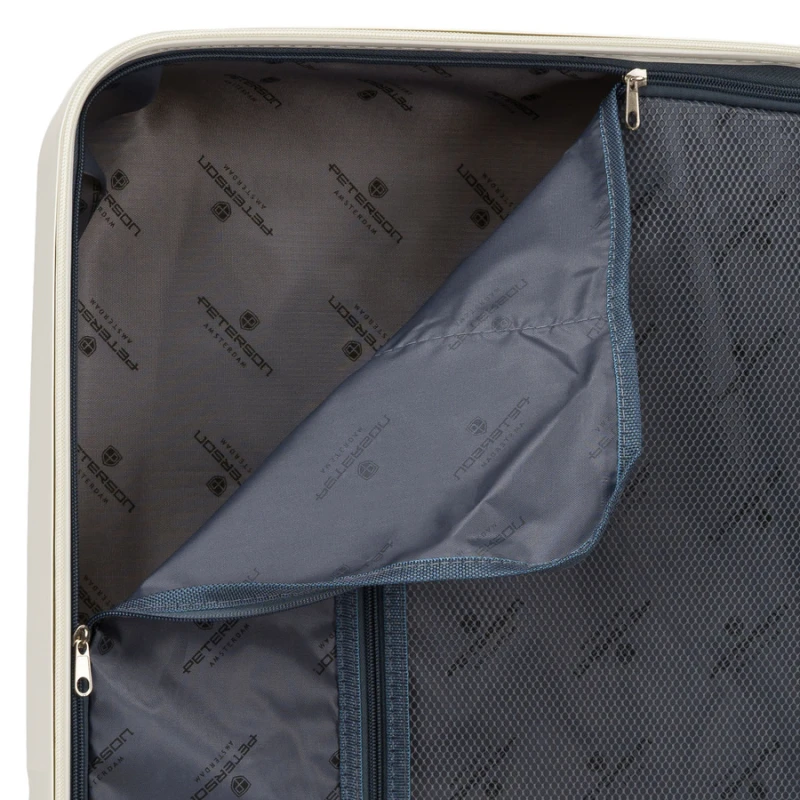 Zestaw walizek podróżnych z tworzywa ABS w beżowym kolorze - Peterson