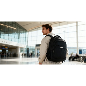 plecak Peterson czarny 3 komory do pracy i szkoły