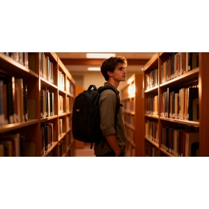 Miejski, pojemny plecak z poliestru w czarnym kolorze z miejscem na laptopa - Peterson