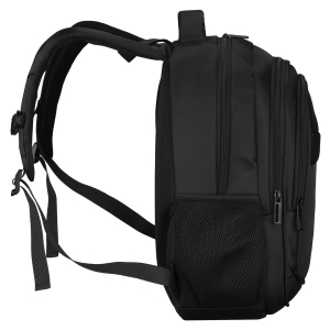 Miejski, pojemny plecak z poliestru w czarnym kolorze z miejscem na laptopa - Peterson