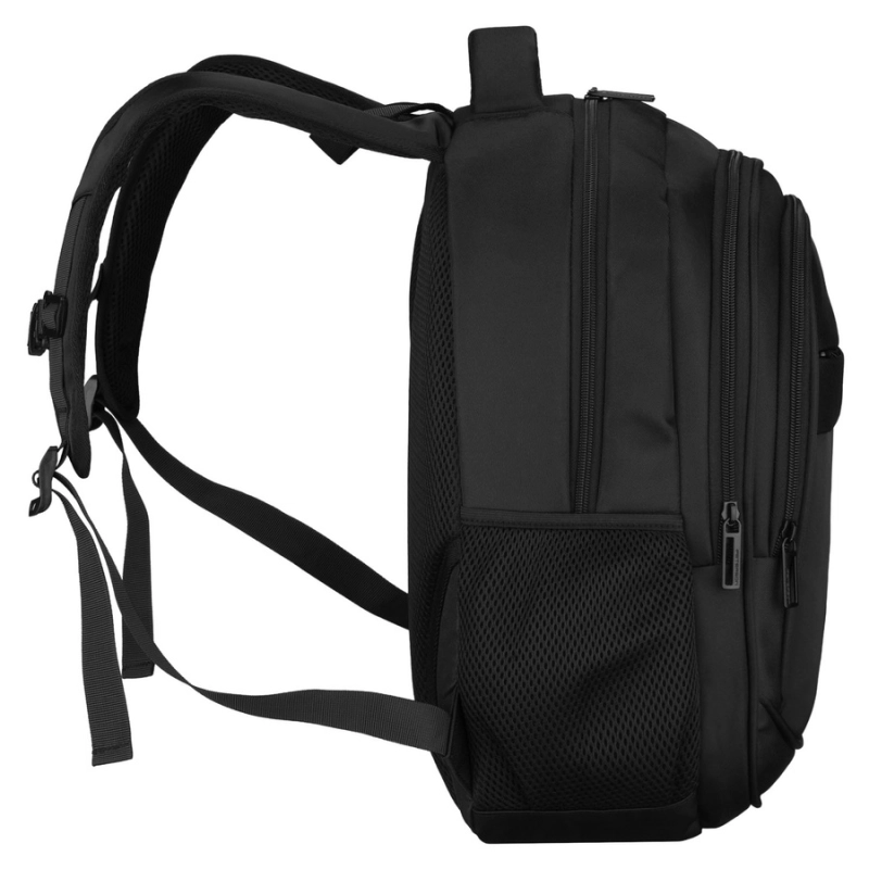 Miejski, pojemny plecak z poliestru w czarnym kolorze z miejscem na laptopa - Peterson