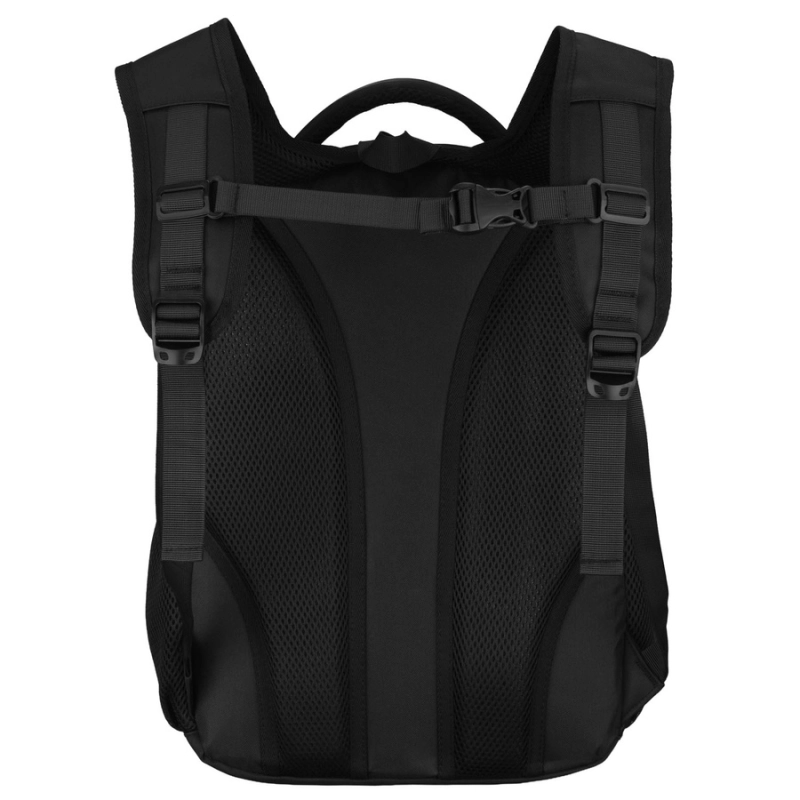 Miejski, pojemny plecak z poliestru w czarnym kolorze z miejscem na laptopa - Peterson