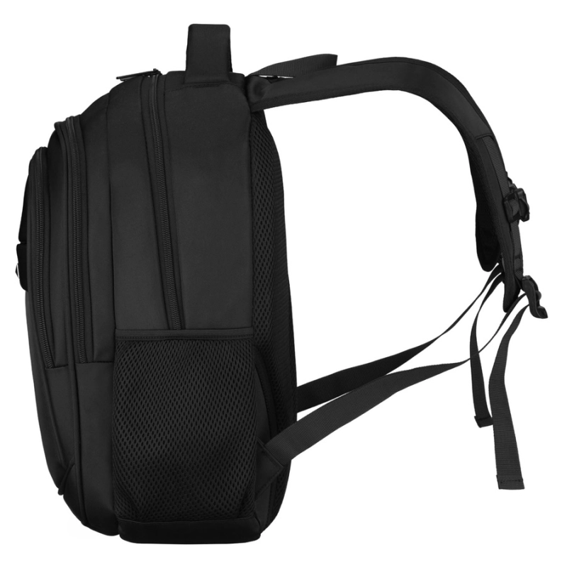 Miejski, pojemny plecak z poliestru w czarnym kolorze z miejscem na laptopa - Peterson