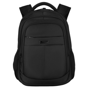 Miejski, pojemny plecak z poliestru w czarnym kolorze z miejscem na laptopa - Peterson