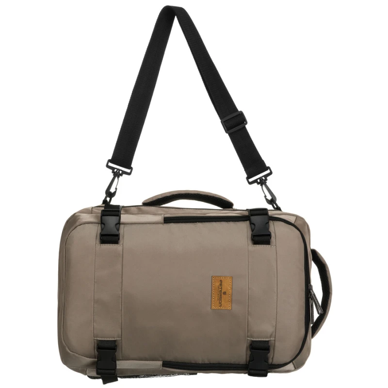 Dwukomorowy, szary plecak podróżny zawieszony na oddychających szelkach - Peterson