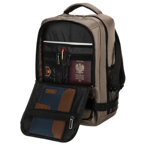 Dwukomorowy, szary plecak podróżny zawieszony na oddychających szelkach - Peterson