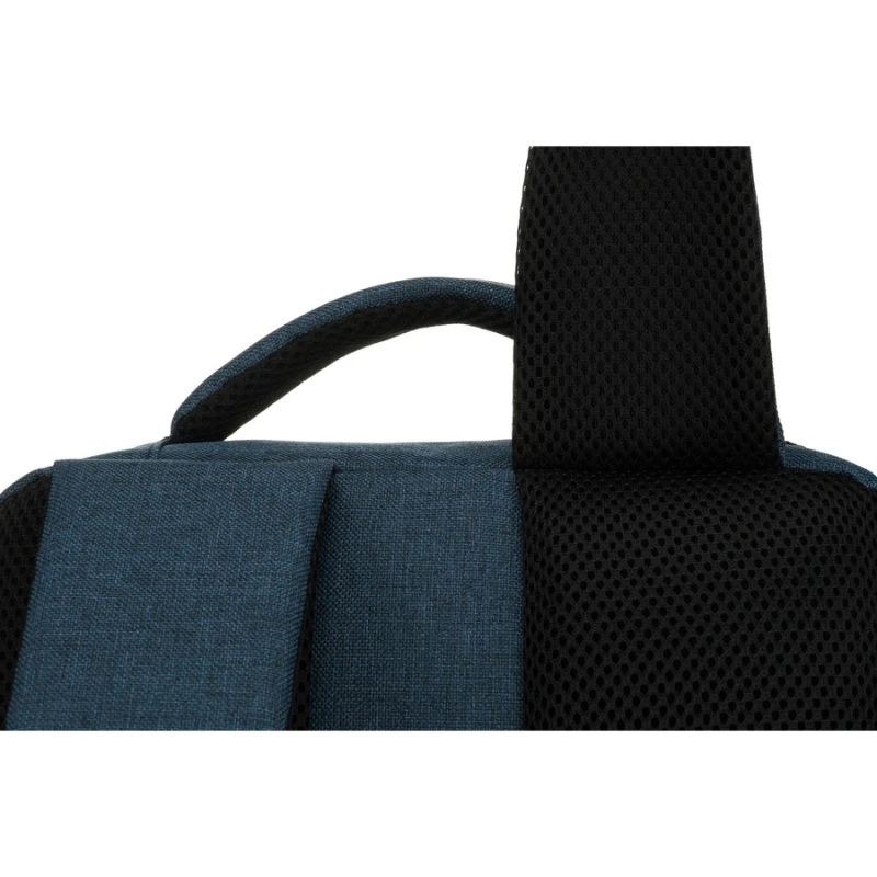 Granatowy, podróżny plecak z poliestru wyposażony w dopinany pasek - Peterson