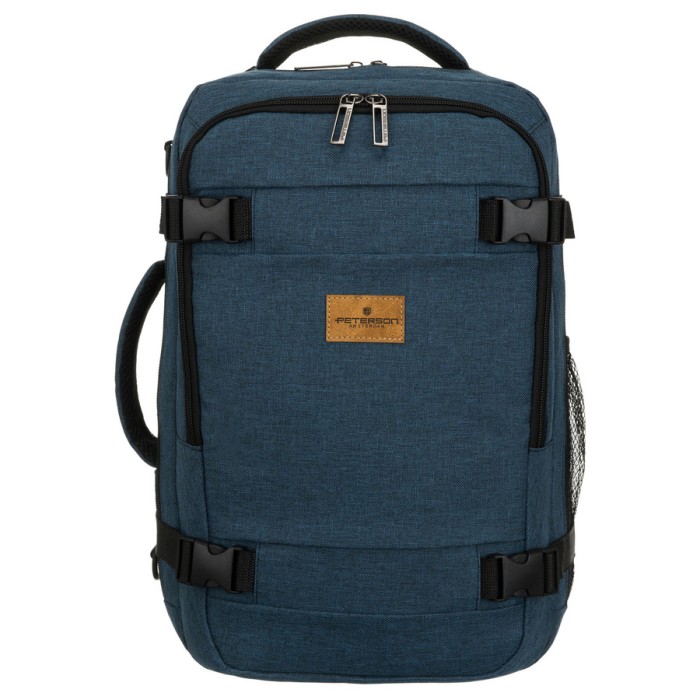 plecak Peterson granatowy nowoczesny plecak podróżny do samolotu