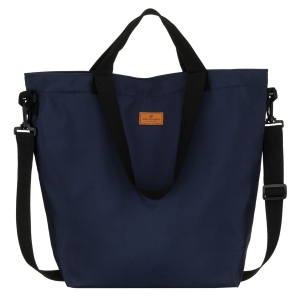duża torba damska granatowa shopper Peterson kieszeń zewnętrzna