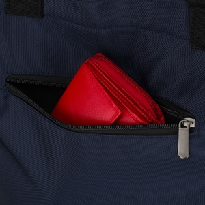 pojemna shopperka damska A4 granatowa z kieszeniami