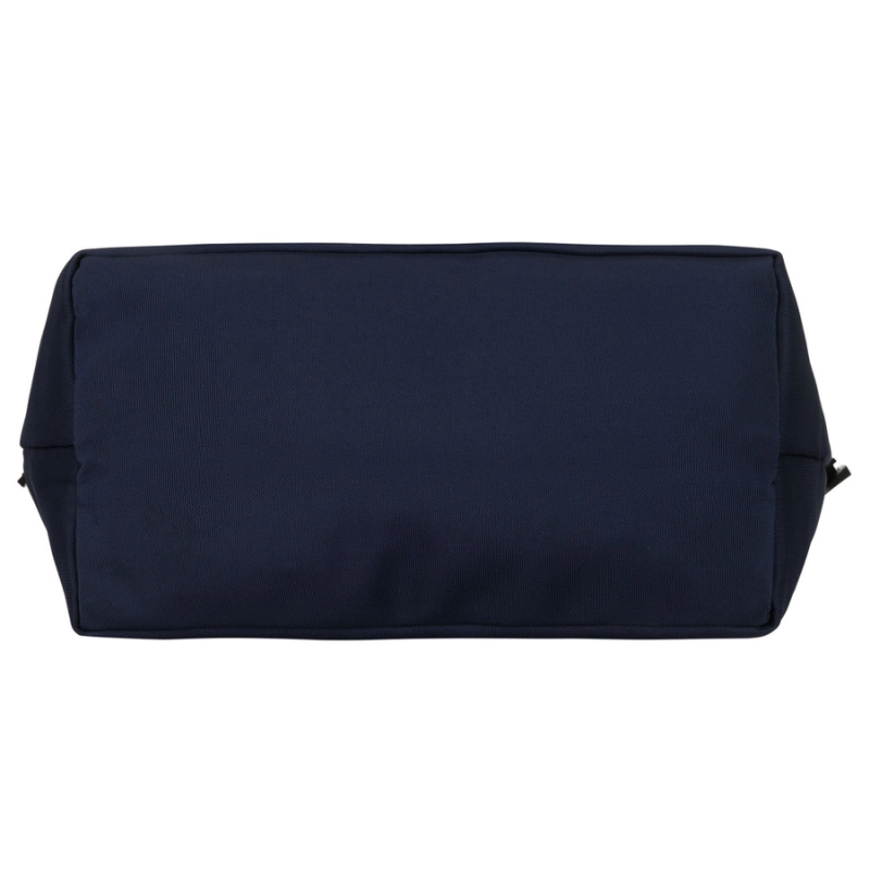 Granatowa shopperka damska z poliestru z kieszenią zewnętrzną - Peterson