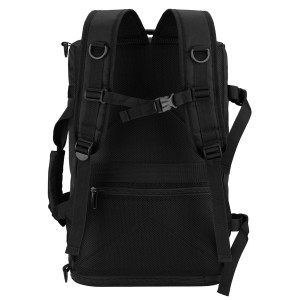 Plecak podróżny z funkcją torby, wykonany z poliestru w czarnym kolorze - Peterson