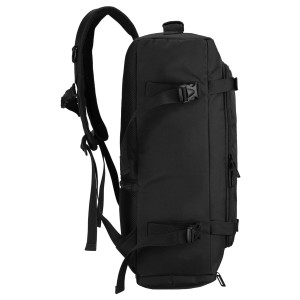 Plecak podróżny z funkcją torby, wykonany z poliestru w czarnym kolorze - Peterson