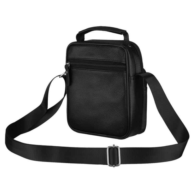 saszetka męska crossbody czarna skórzana Rovicky