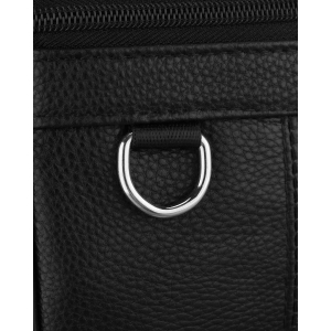 Czarna listonoszka męska na ramię wykonana ze skóry naturalnej, jednokomorowa - Rovicky