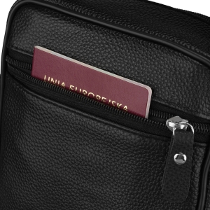 mała torba męska czarna Rovicky z kieszeniami