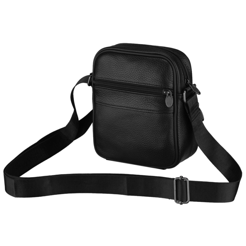 mała torba męska czarna Rovicky z kieszeniami