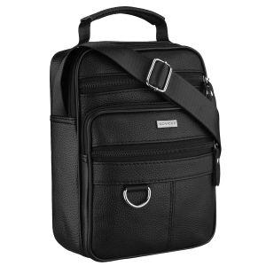 listonoszka męska skórzana czarna Rovicky na ramię