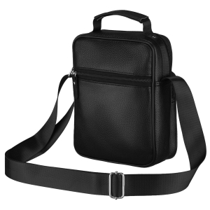 saszetka męska skórzana Rovicky czarna z kieszeniami