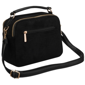 Czarna torebka damska mała listonoszka na suwak miejska saszetka crossbody - Peterson