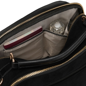 Czarna torebka damska mała listonoszka na suwak miejska saszetka crossbody - Peterson