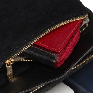 Czarna torebka damska mała listonoszka na suwak miejska saszetka crossbody - Peterson