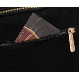 Czarna torebka damska mała listonoszka na suwak miejska saszetka crossbody - Peterson