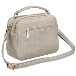 listonoszka damska szara ze złotymi okuciami