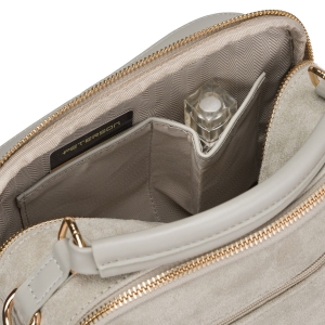 Modna szara listonoszka damska na ramię miejska mała saszetka na suwak skóra ekologiczna - Peterson