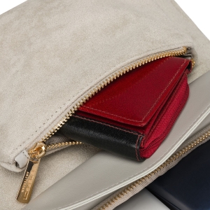 Modna szara listonoszka damska na ramię miejska mała saszetka na suwak skóra ekologiczna - Peterson